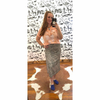 Leopard midi skirt with side slit