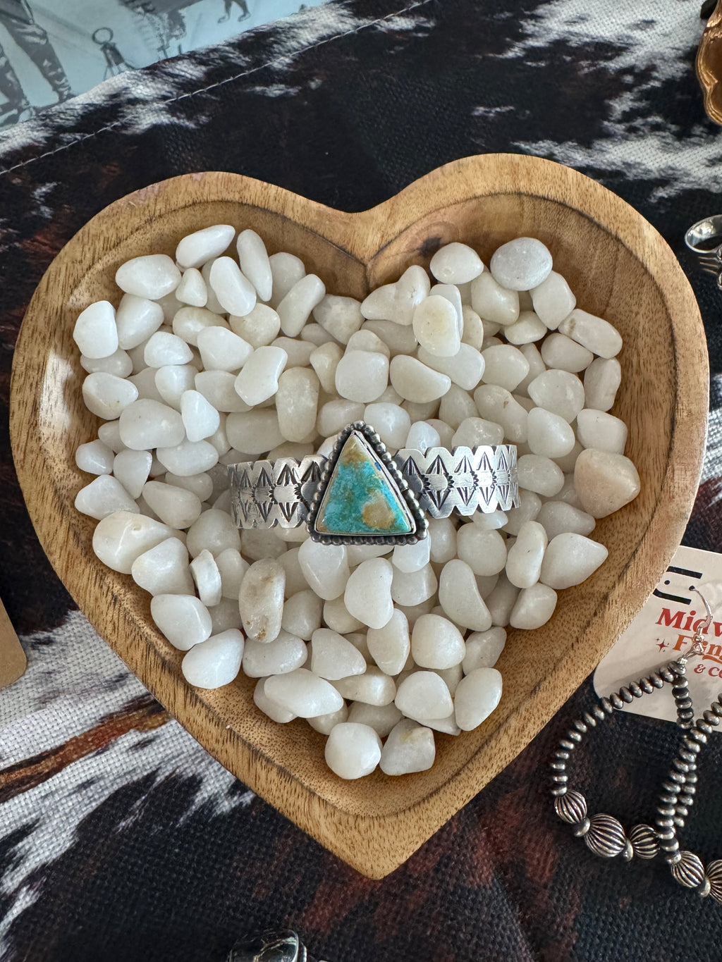 Navajo Handmade Sterling Silver Royston Turquoise Stacker Cuff Bracelet