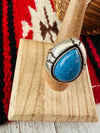Old Pawn Vintage Navajo Sterling Silver & Denim Lapis Ring Size 9