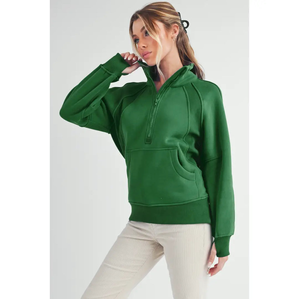 Dove funnel neck half zip