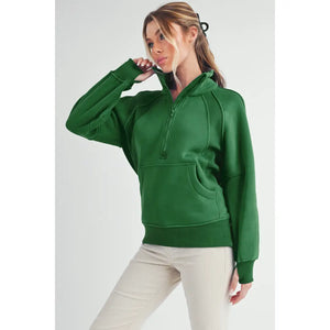 Dove funnel neck half zip