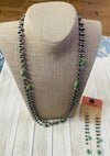 Navajo Sonoran Gold Turquoise & Sterling Silver Pearl Beaded Necklace Set