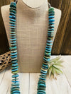 Navajo Turquoise & Sterling Silver Pearl Beaded Jumbo Necklace 38 Inch