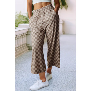 Checkered loose pants