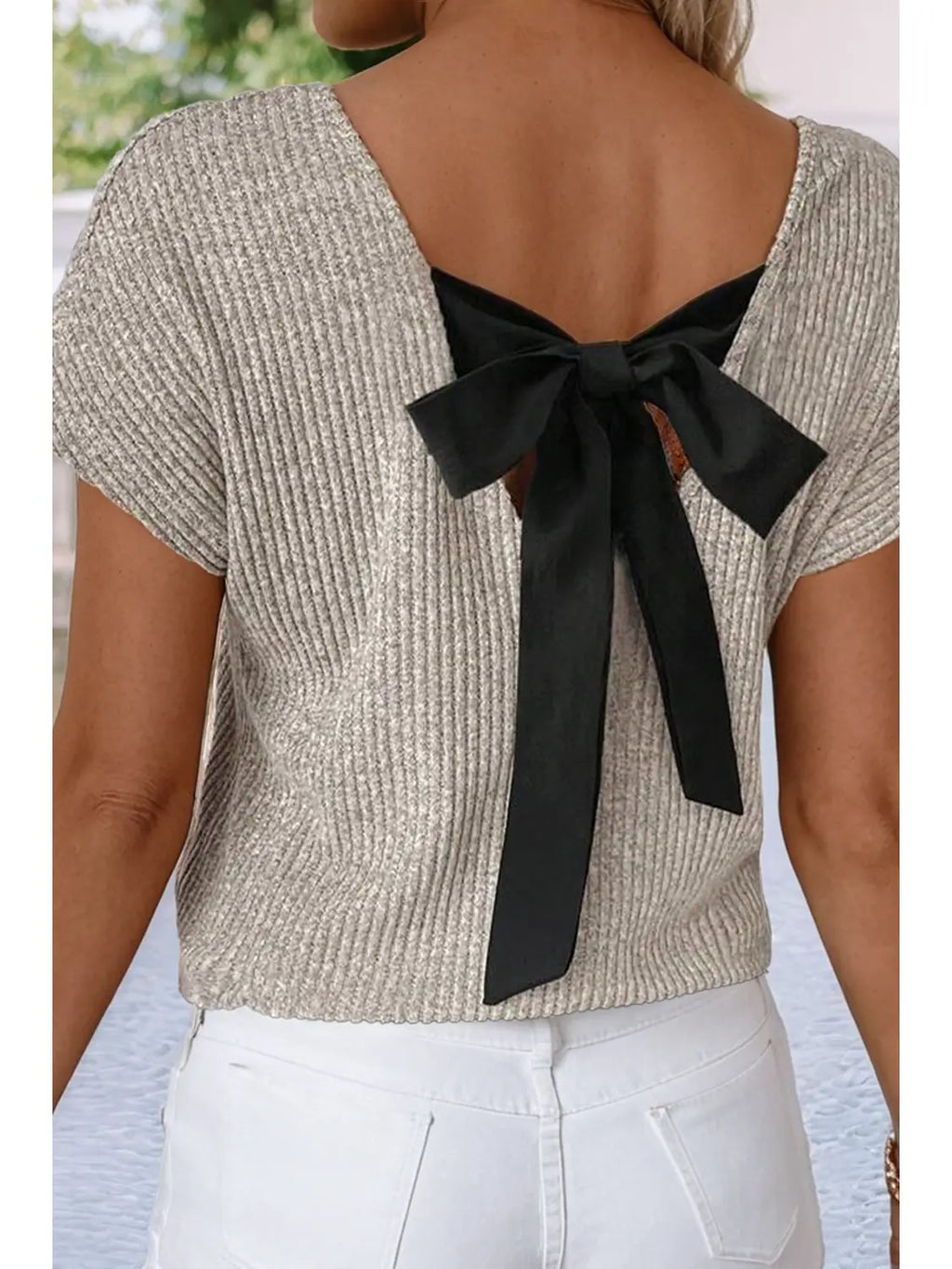 Color block Back bow top