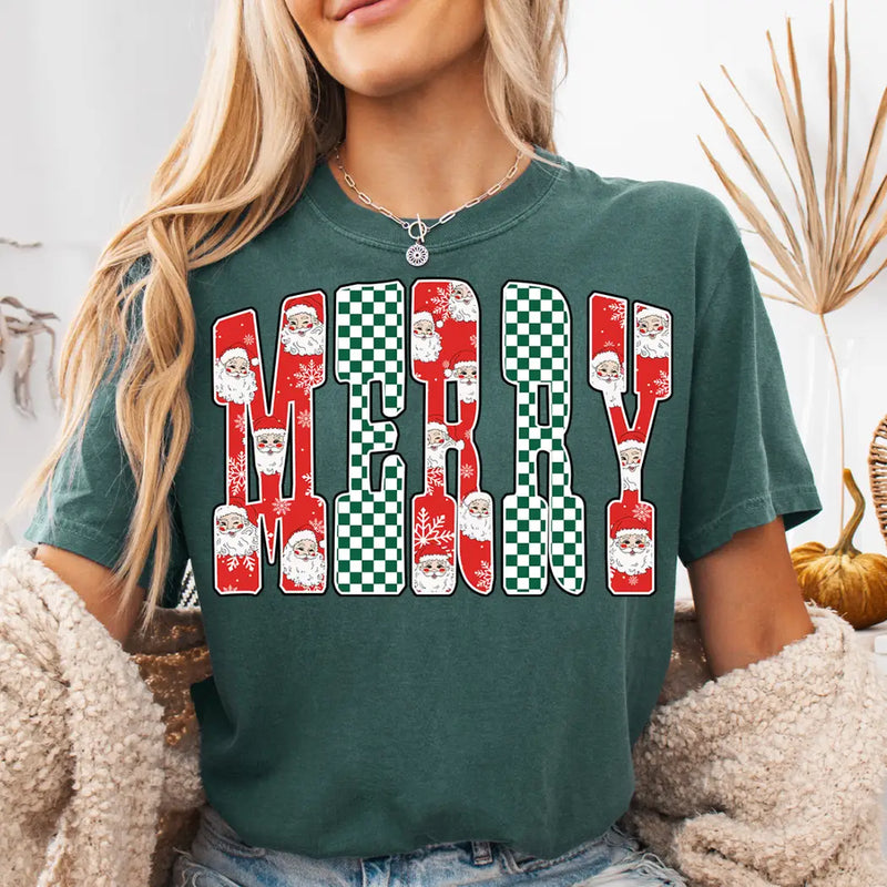 Merry Checkered Sweatshirt