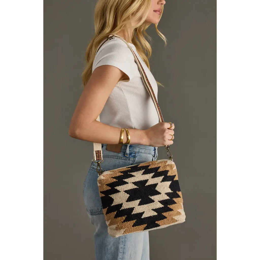 Cream and Black western crossbody