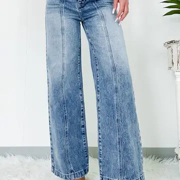 central seemed high waist wide leg jeans