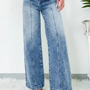 central seemed high waist wide leg jeans