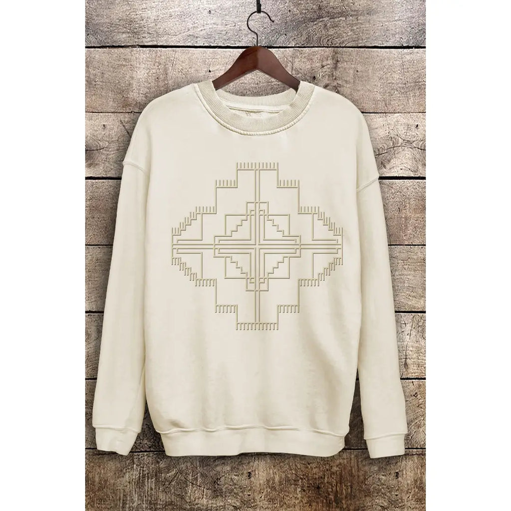 Aztec puff mineral sweatshirt