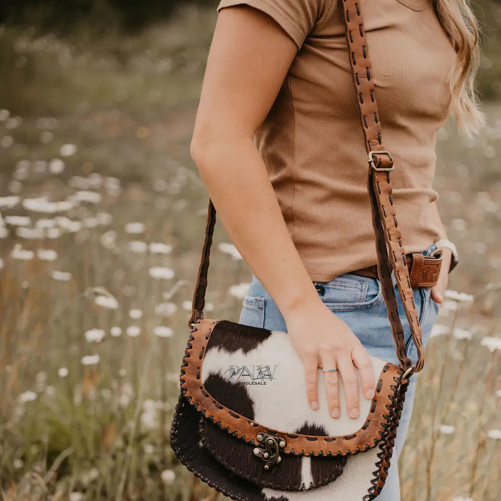 Hand Stitched Cowhide Cross Body