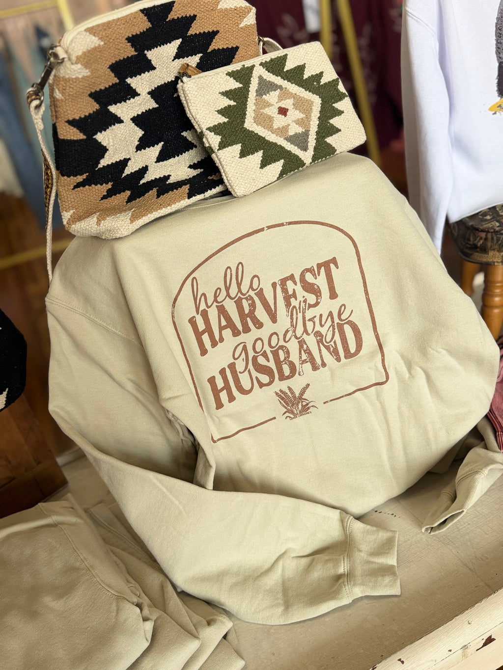 Hello harvest crew neck