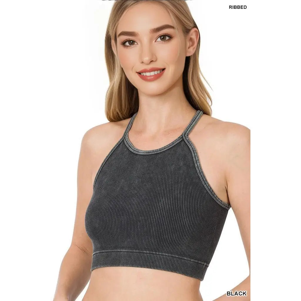 Washed tank bra