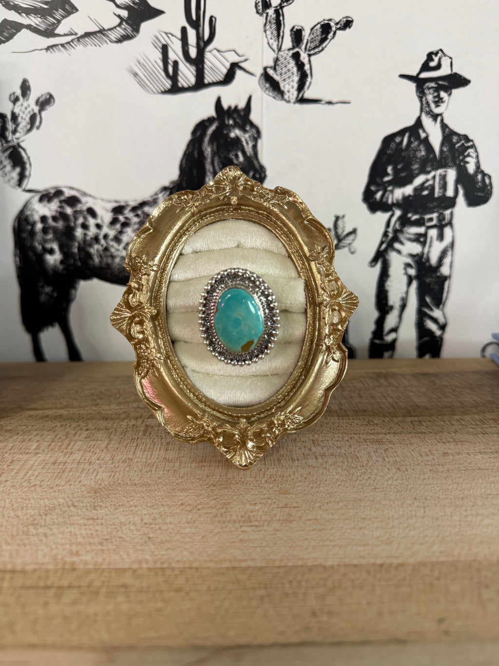 Navajo Handmade Sterling Silver Royston Turquoise Adjustable Ring Size 9 To 11