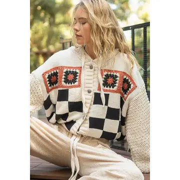 Granny square crochet cardigan