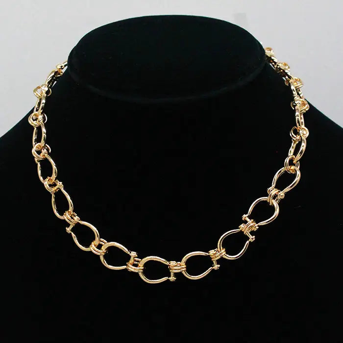 gold bit chain necklace