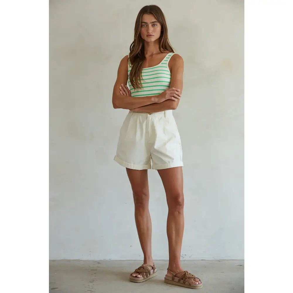 Seamless ribbed striped body suit