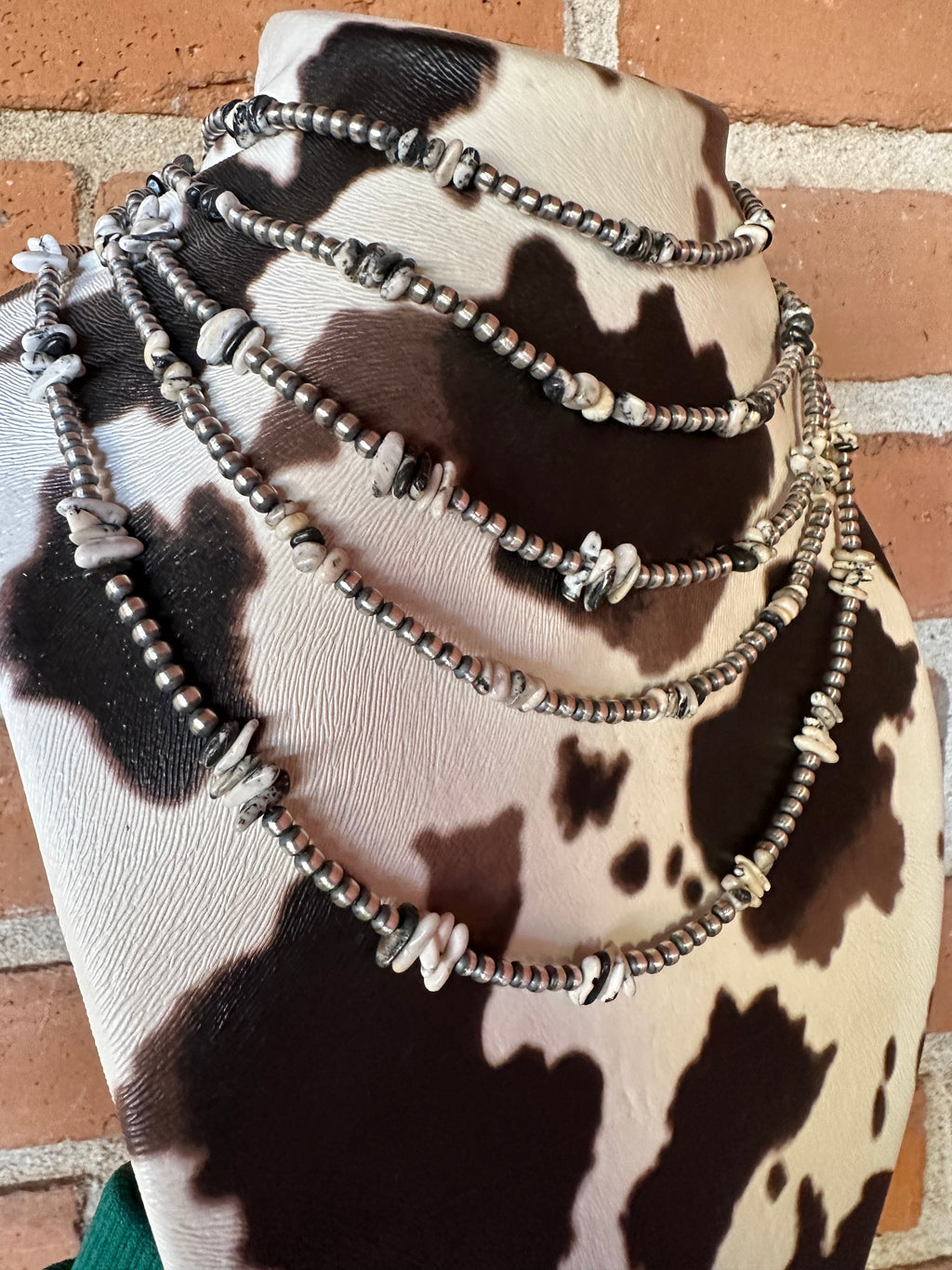 Navajo Pearl Sterling Silver & White Buffalo Beaded Necklaces