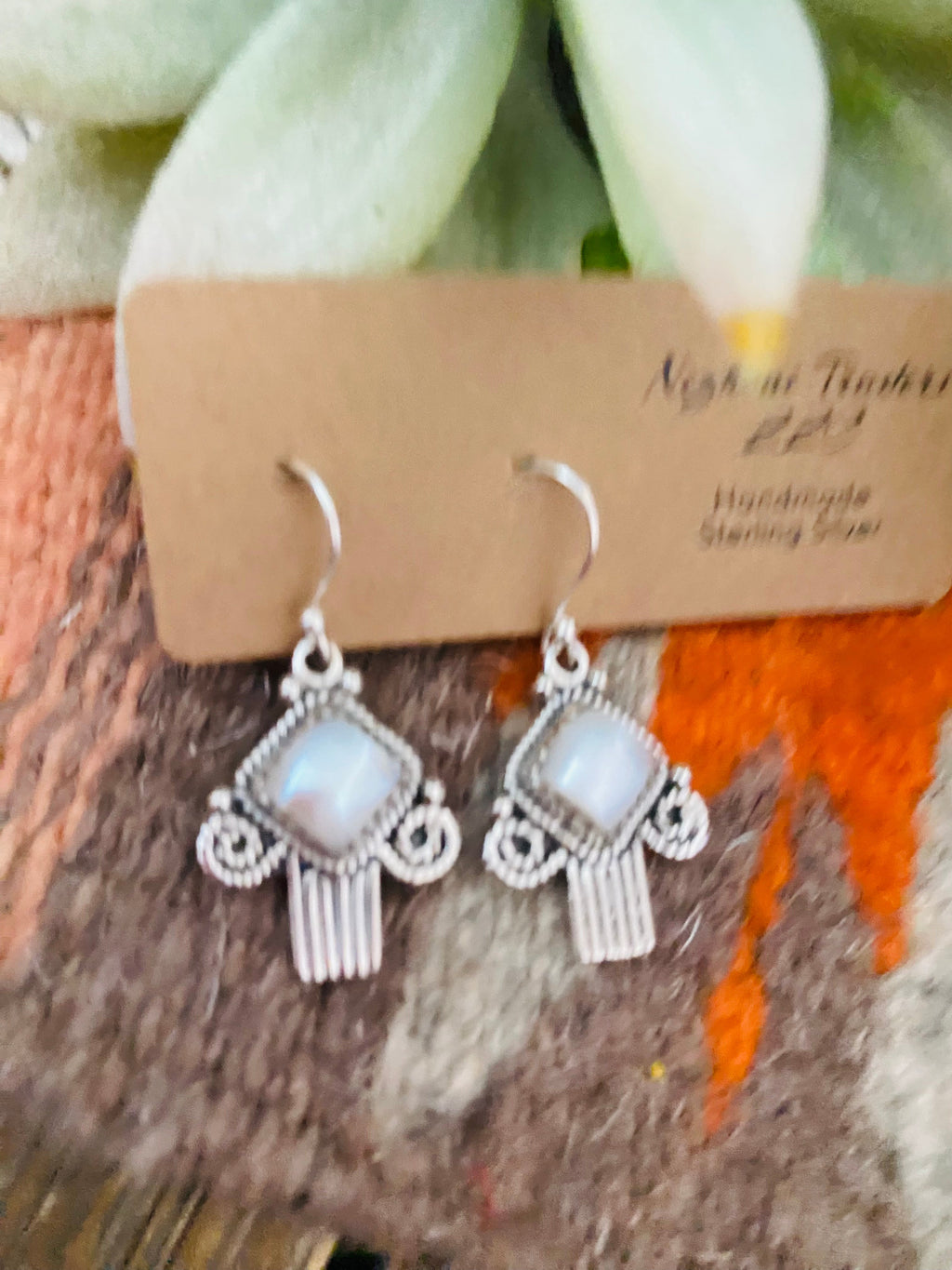 Handmade Pearl & Sterling Silver Dangle Earrings