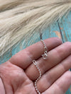 2mm Sterling Silver Pearl Beaded 16” Necklace