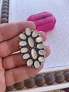 Navajo Mother Of Pearl Sterling Silver Ring Size 7 Signed Jacqueline Silver
