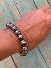 Sterling Silver 10mm Navajo Pearl Beaded Bracelet