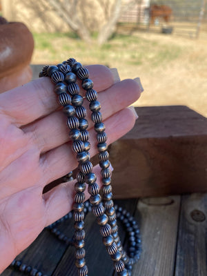 Custom 6mm Navajo Pearl Style  70 inch beads