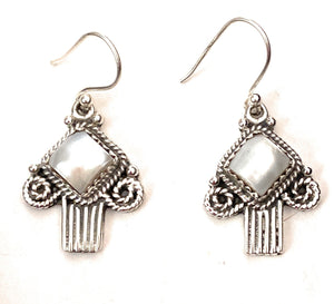 Handmade Pearl & Sterling Silver Dangle Earrings