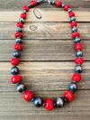 Navajo Coral & Sterling Silver Pearl Beaded Necklace