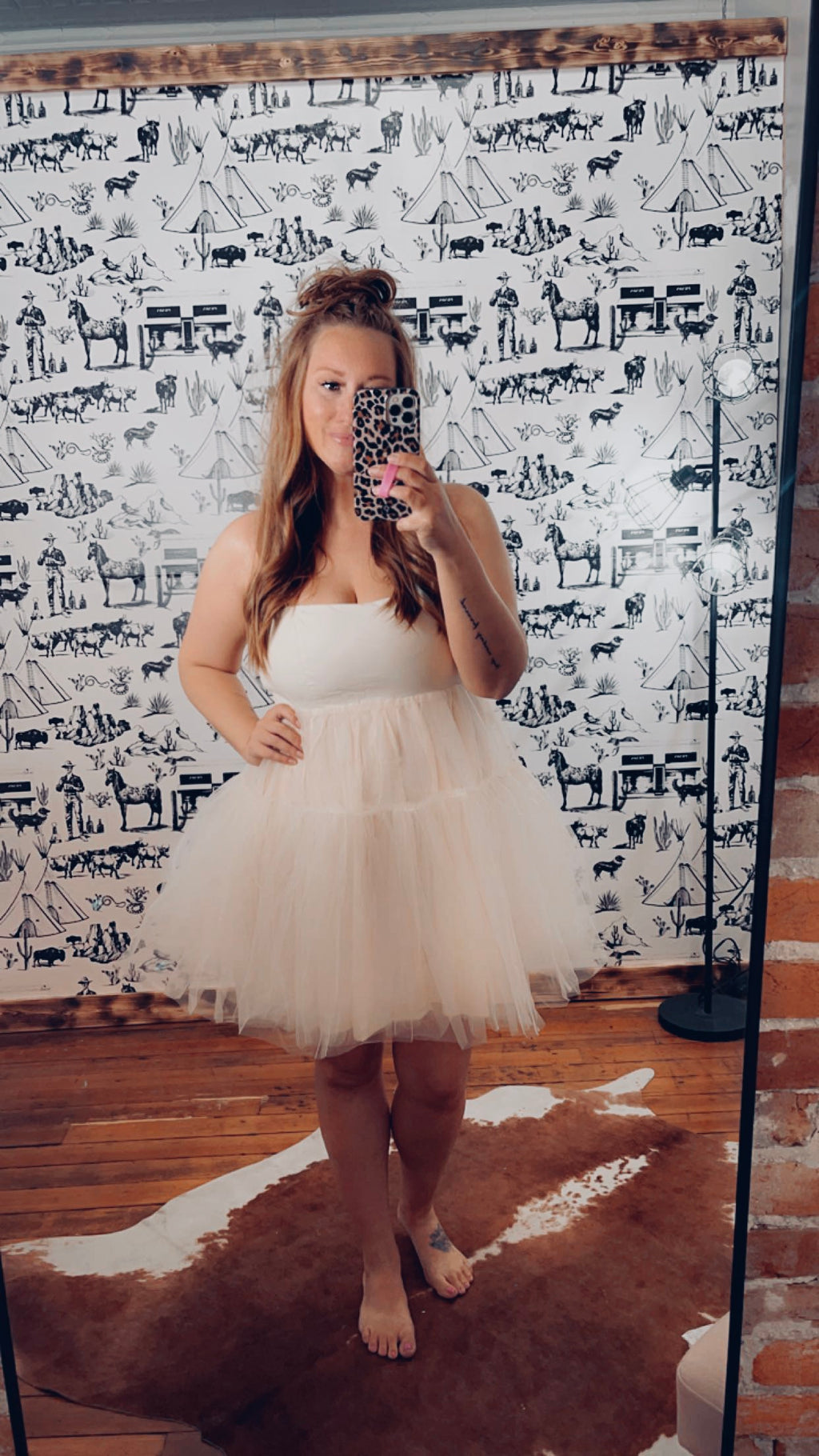 Tulle Skirt Poplin Mini Dress