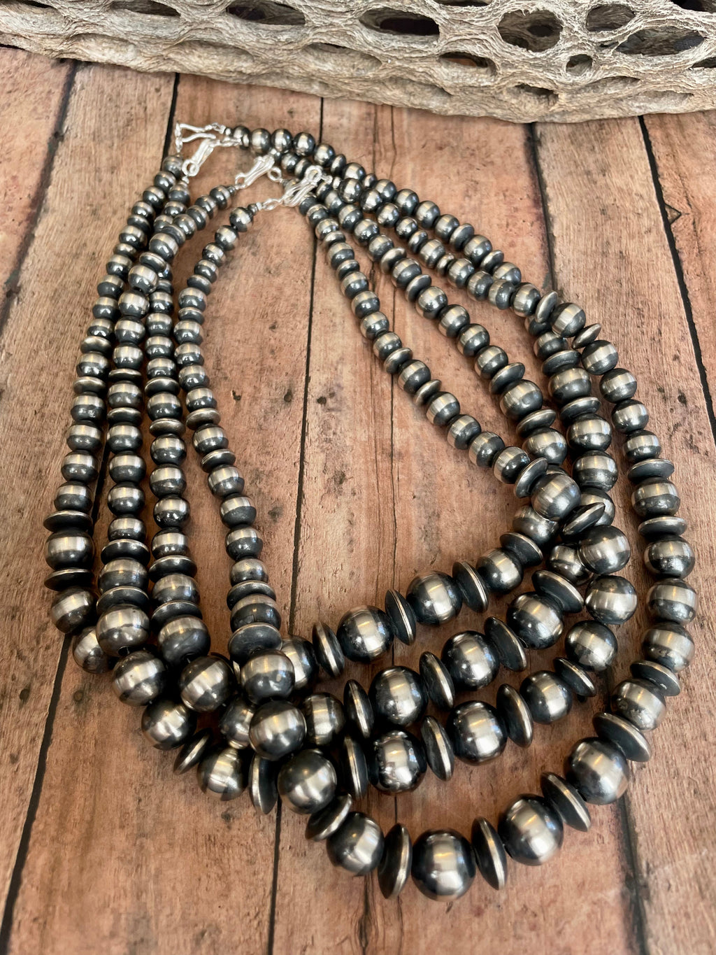 Sterling Silver 20 Inch Navajo Pearl Beads Necklace