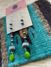 Navajo Pearl Sterling Silver Turquoise Dangle Earrings