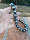 Handmade Navajo Pearl Style Sterling Silver Pearls 12mm with 2 inch extender