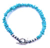 Navajo Sterling Silver Pearl & Turquoise Beaded Bracelet
